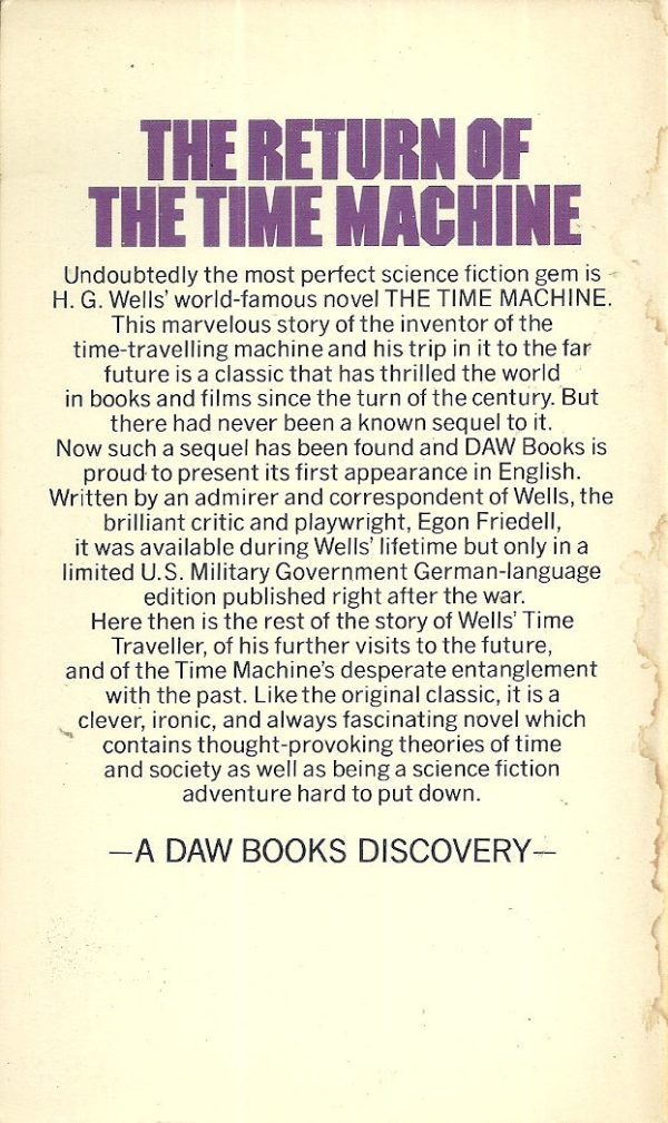 The Return of the Time Machine on Sale