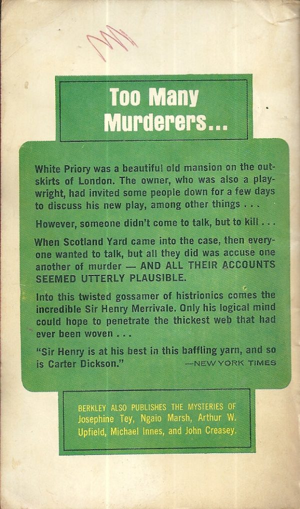 The White Priory Murders For Cheap