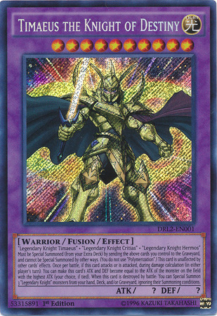 Timaeus the Knight of Destiny [DRL2-EN001] Secret Rare Fashion